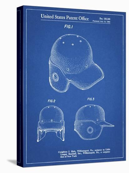 PP716-Blueprint Baseball Helmet Patent Poster-Cole Borders-Stretched Canvas