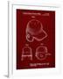 PP716-Burgundy Baseball Helmet Patent Poster-Cole Borders-Framed Giclee Print