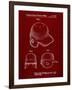 PP716-Burgundy Baseball Helmet Patent Poster-Cole Borders-Framed Giclee Print