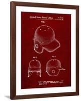 PP716-Burgundy Baseball Helmet Patent Poster-Cole Borders-Framed Giclee Print