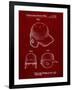 PP716-Burgundy Baseball Helmet Patent Poster-Cole Borders-Framed Giclee Print