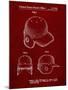 PP716-Burgundy Baseball Helmet Patent Poster-Cole Borders-Mounted Giclee Print