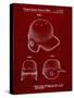 PP716-Burgundy Baseball Helmet Patent Poster-Cole Borders-Stretched Canvas