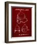 PP716-Burgundy Baseball Helmet Patent Poster-Cole Borders-Framed Premium Giclee Print
