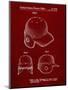 PP716-Burgundy Baseball Helmet Patent Poster-Cole Borders-Mounted Premium Giclee Print