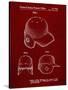 PP716-Burgundy Baseball Helmet Patent Poster-Cole Borders-Stretched Canvas