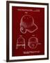 PP716-Burgundy Baseball Helmet Patent Poster-Cole Borders-Framed Giclee Print