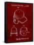 PP716-Burgundy Baseball Helmet Patent Poster-Cole Borders-Framed Stretched Canvas