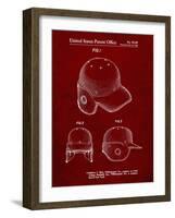 PP716-Burgundy Baseball Helmet Patent Poster-Cole Borders-Framed Giclee Print