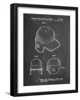 PP716-Chalkboard Baseball Helmet Patent Poster-Cole Borders-Framed Giclee Print