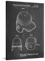 PP716-Chalkboard Baseball Helmet Patent Poster-Cole Borders-Stretched Canvas
