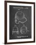 PP716-Chalkboard Baseball Helmet Patent Poster-Cole Borders-Framed Giclee Print