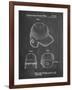 PP716-Chalkboard Baseball Helmet Patent Poster-Cole Borders-Framed Giclee Print