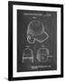 PP716-Chalkboard Baseball Helmet Patent Poster-Cole Borders-Framed Giclee Print