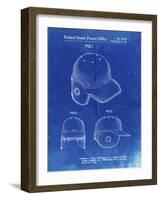 PP716-Faded Blueprint Baseball Helmet Patent Poster-Cole Borders-Framed Giclee Print