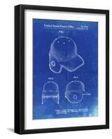 PP716-Faded Blueprint Baseball Helmet Patent Poster-Cole Borders-Framed Giclee Print