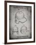PP716-Faded Grey Baseball Helmet Patent Poster-Cole Borders-Framed Giclee Print