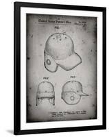 PP716-Faded Grey Baseball Helmet Patent Poster-Cole Borders-Framed Giclee Print