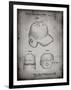 PP716-Faded Grey Baseball Helmet Patent Poster-Cole Borders-Framed Giclee Print