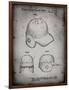 PP716-Faded Grey Baseball Helmet Patent Poster-Cole Borders-Framed Premium Giclee Print
