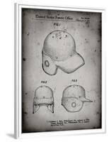 PP716-Faded Grey Baseball Helmet Patent Poster-Cole Borders-Framed Premium Giclee Print