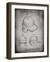 PP716-Faded Grey Baseball Helmet Patent Poster-Cole Borders-Framed Giclee Print