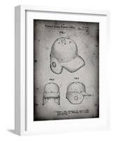 PP716-Faded Grey Baseball Helmet Patent Poster-Cole Borders-Framed Giclee Print