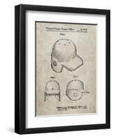 PP716-Sandstone Baseball Helmet Patent Poster-Cole Borders-Framed Giclee Print