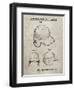 PP716-Sandstone Baseball Helmet Patent Poster-Cole Borders-Framed Giclee Print