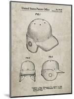 PP716-Sandstone Baseball Helmet Patent Poster-Cole Borders-Mounted Giclee Print