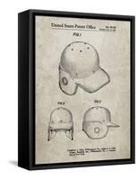 PP716-Sandstone Baseball Helmet Patent Poster-Cole Borders-Framed Stretched Canvas