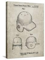 PP716-Sandstone Baseball Helmet Patent Poster-Cole Borders-Stretched Canvas