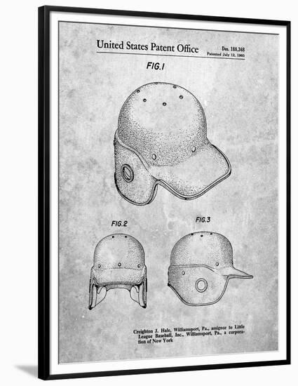PP716-Slate Baseball Helmet Patent Poster-Cole Borders-Framed Premium Giclee Print