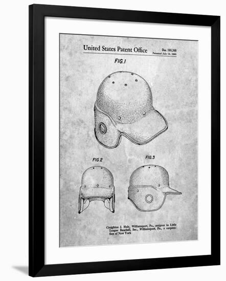 PP716-Slate Baseball Helmet Patent Poster-Cole Borders-Framed Giclee Print