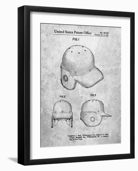 PP716-Slate Baseball Helmet Patent Poster-Cole Borders-Framed Giclee Print