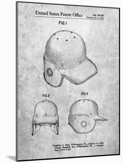 PP716-Slate Baseball Helmet Patent Poster-Cole Borders-Mounted Giclee Print