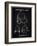 PP716-Vintage Black Baseball Helmet Patent Poster-Cole Borders-Framed Giclee Print