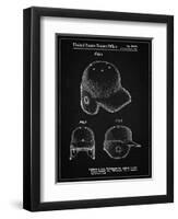 PP716-Vintage Black Baseball Helmet Patent Poster-Cole Borders-Framed Giclee Print