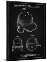 PP716-Vintage Black Baseball Helmet Patent Poster-Cole Borders-Mounted Giclee Print