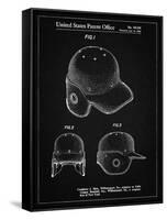 PP716-Vintage Black Baseball Helmet Patent Poster-Cole Borders-Framed Stretched Canvas