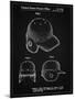 PP716-Vintage Black Baseball Helmet Patent Poster-Cole Borders-Mounted Giclee Print