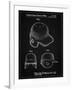 PP716-Vintage Black Baseball Helmet Patent Poster-Cole Borders-Framed Giclee Print