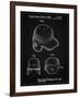 PP716-Vintage Black Baseball Helmet Patent Poster-Cole Borders-Framed Giclee Print