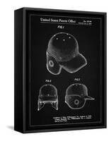 PP716-Vintage Black Baseball Helmet Patent Poster-Cole Borders-Framed Stretched Canvas