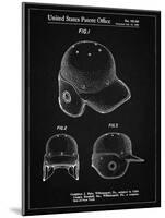 PP716-Vintage Black Baseball Helmet Patent Poster-Cole Borders-Mounted Giclee Print