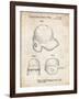 PP716-Vintage Parchment Baseball Helmet Patent Poster-Cole Borders-Framed Giclee Print
