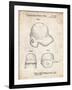 PP716-Vintage Parchment Baseball Helmet Patent Poster-Cole Borders-Framed Giclee Print