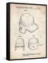 PP716-Vintage Parchment Baseball Helmet Patent Poster-Cole Borders-Framed Stretched Canvas