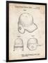 PP716-Vintage Parchment Baseball Helmet Patent Poster-Cole Borders-Framed Premium Giclee Print