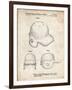 PP716-Vintage Parchment Baseball Helmet Patent Poster-Cole Borders-Framed Giclee Print